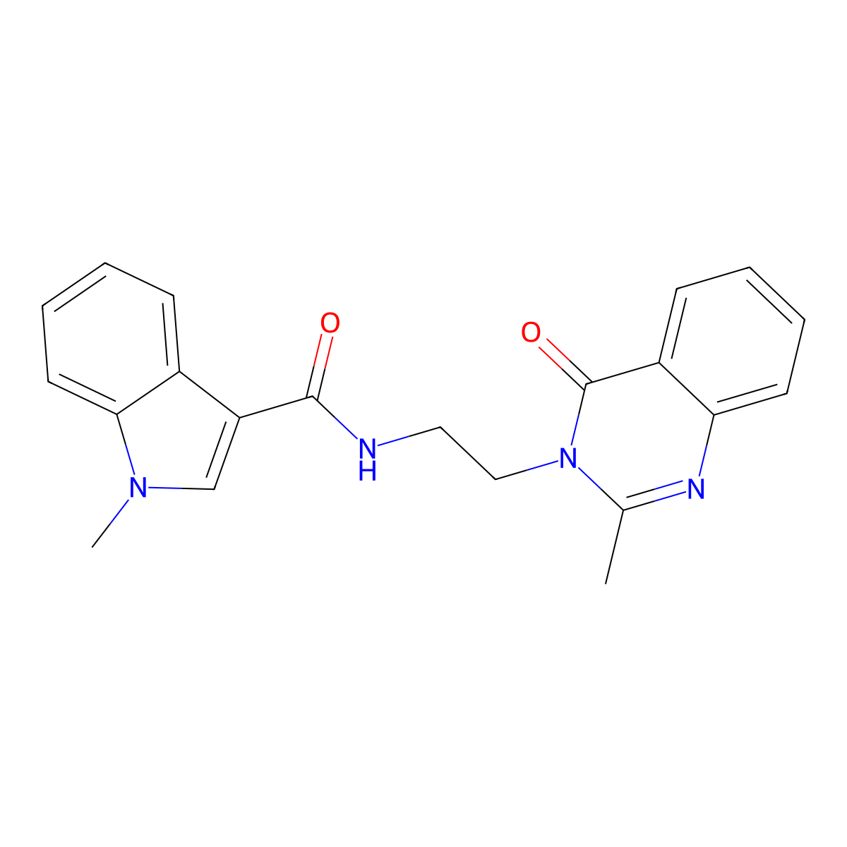 1-methyl-N-[2-(2-methyl-4-oxoquinazolin-3(4H)-yl)ethyl]-1H-indole-3-carboxamide molecular structure, CAS 1282107-97-4