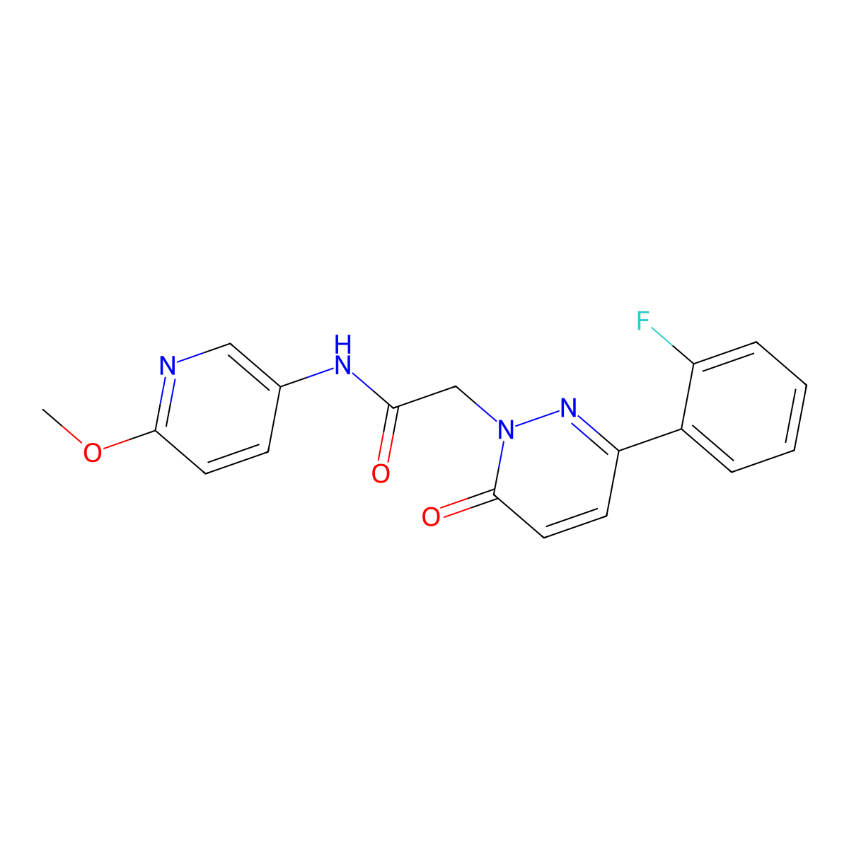 2-(3-(2-fluorophenyl)-6-oxopyridazin-1(6H)-yl)-N-(6-methoxypyridin-3-yl)acetamide molecular structure, CAS 1282107-99-6