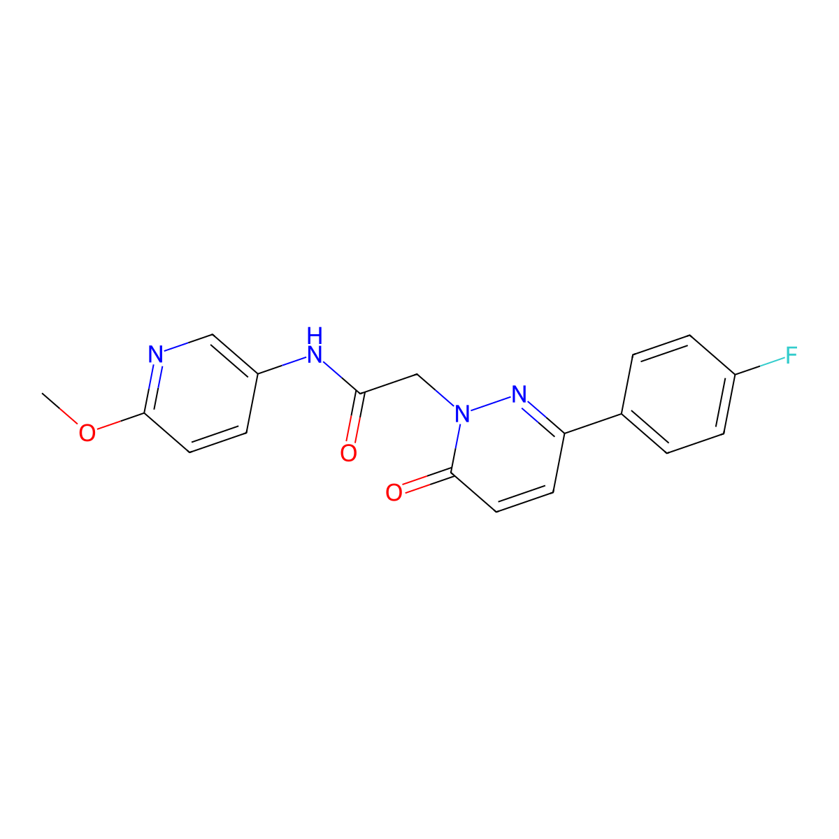 2-(3-(4-fluorophenyl)-6-oxopyridazin-1(6H)-yl)-N-(6-methoxypyridin-3-yl)acetamide molecular structure, CAS 1282108-04-6