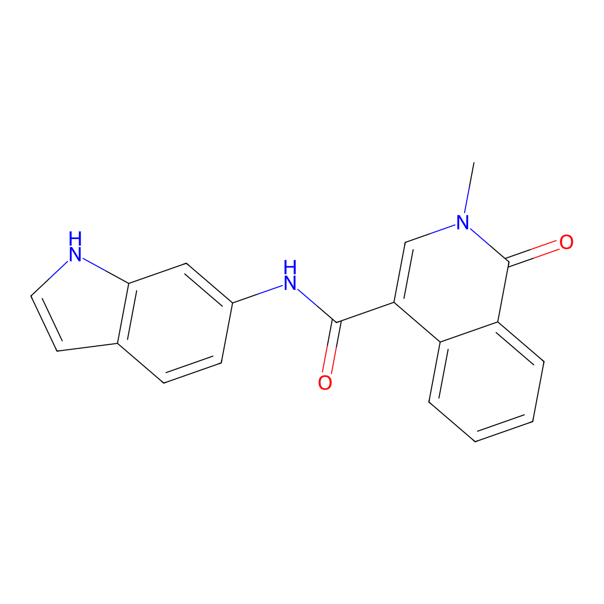 N-(1H-indol-6-yl)-2-methyl-1-oxo-1,2-dihydroisoquinoline-4-carboxamide molecular structure, CAS 1282108-23-9