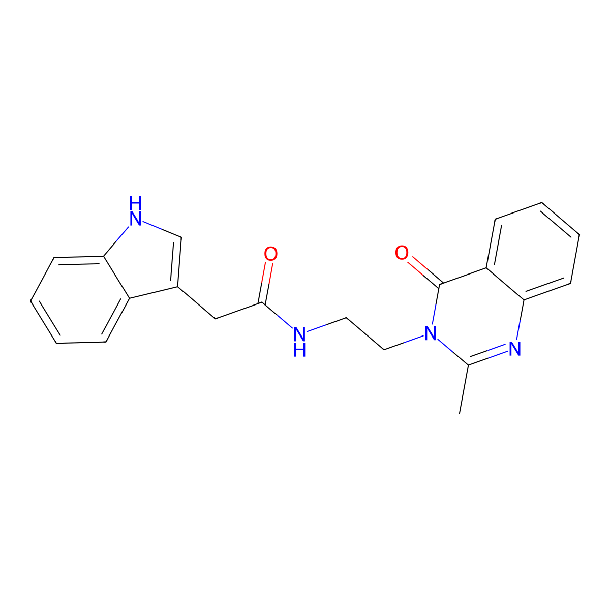 2-(1H-indol-3-yl)-N-[2-(2-methyl-4-oxoquinazolin-3(4H)-yl)ethyl]acetamide molecular structure, CAS 1282108-25-1