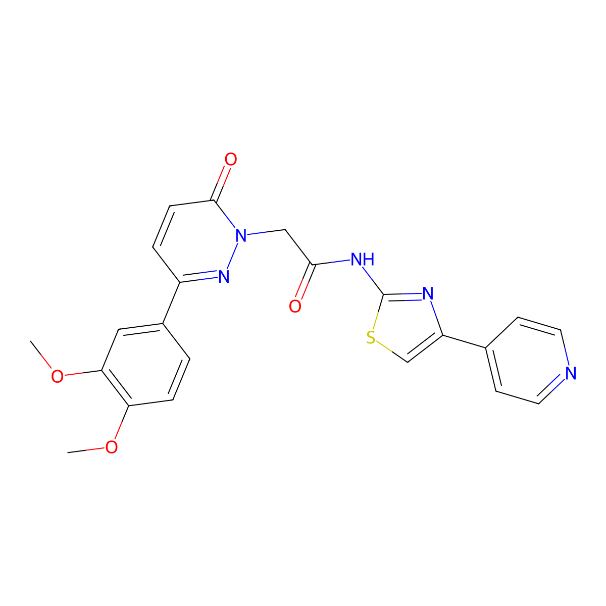 2-[3-(3,4-dimethoxyphenyl)-6-oxopyridazin-1(6H)-yl]-N-[(2Z)-4-(pyridin-4-yl)-1,3-thiazol-2(3H)-ylidene]acetamide molecular structure, CAS 1282108-34-2
