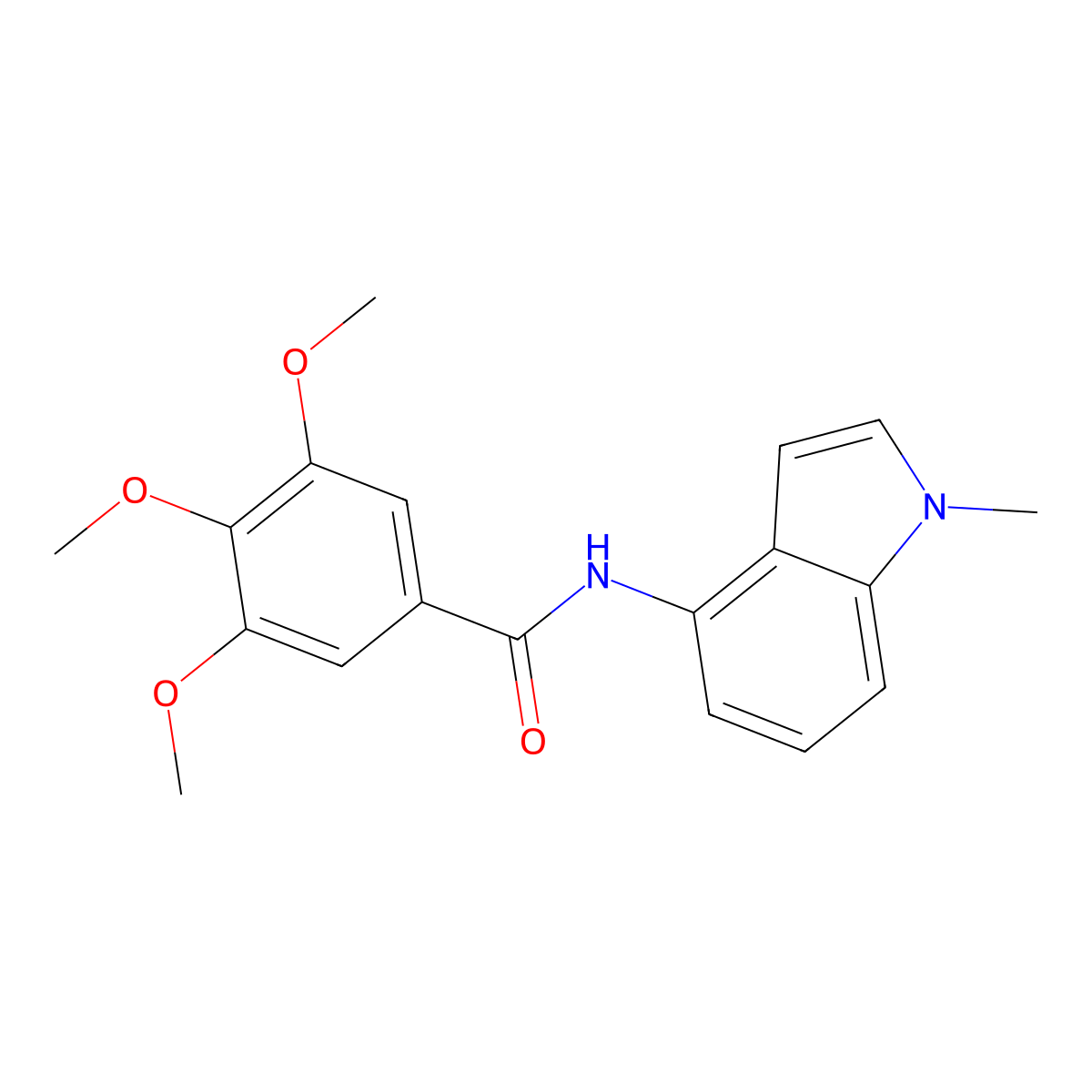 3,4,5-trimethoxy-N-(1-methyl-1H-indol-4-yl)benzamide molecular structure, CAS 1282108-51-3