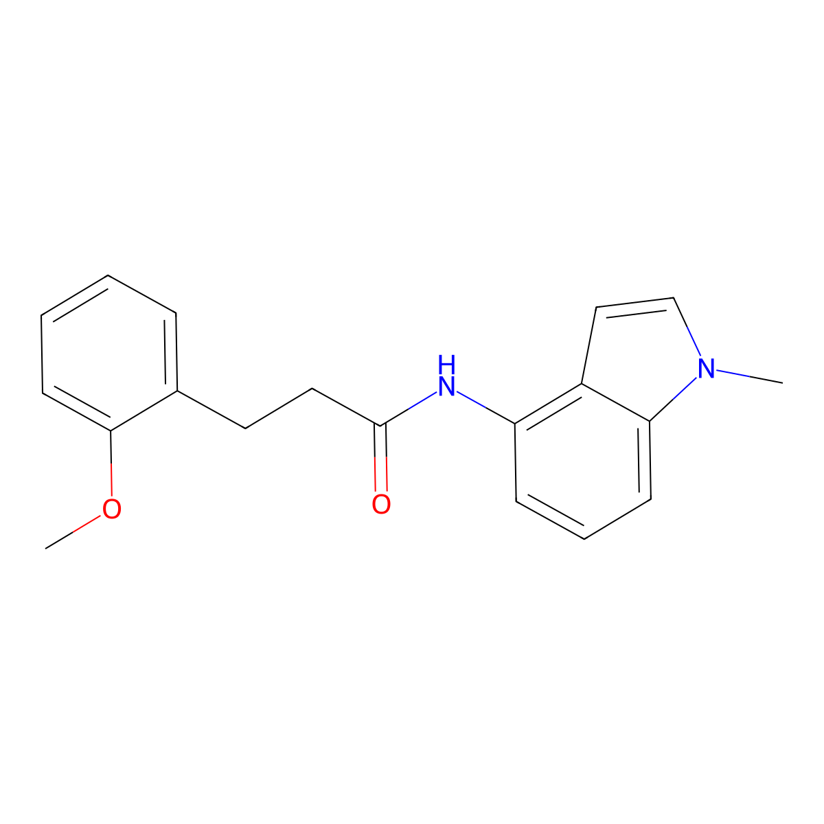 3-(2-methoxyphenyl)-N-(1-methyl-1H-indol-4-yl)propanamide molecular structure, CAS 1282108-63-7