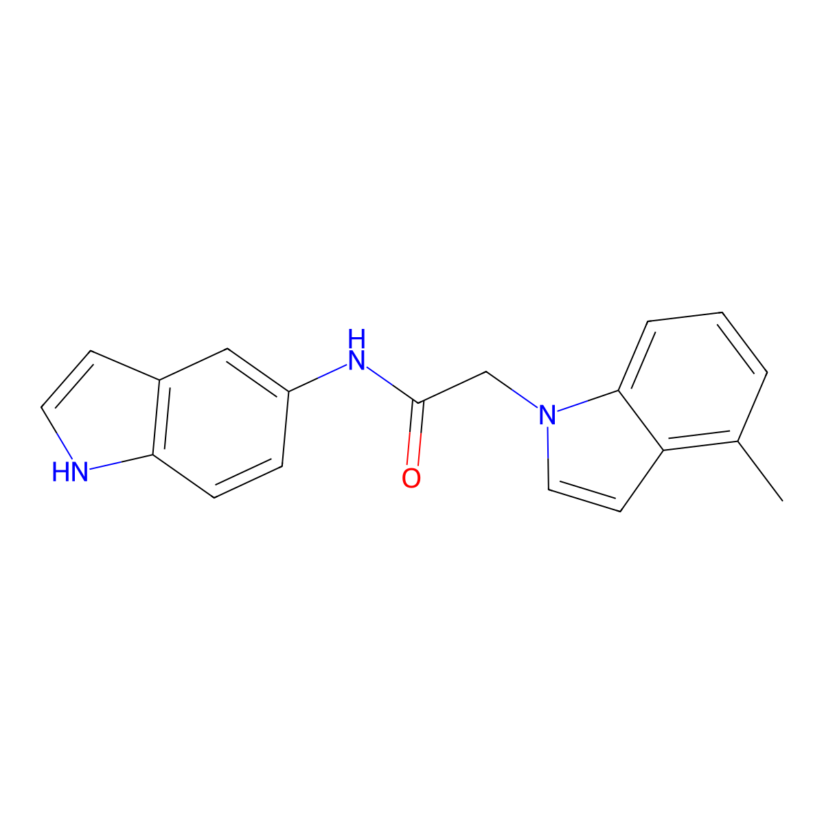 N-(1H-indol-5-yl)-2-(4-methyl-1H-indol-1-yl)acetamide molecular structure, CAS 1282108-65-9