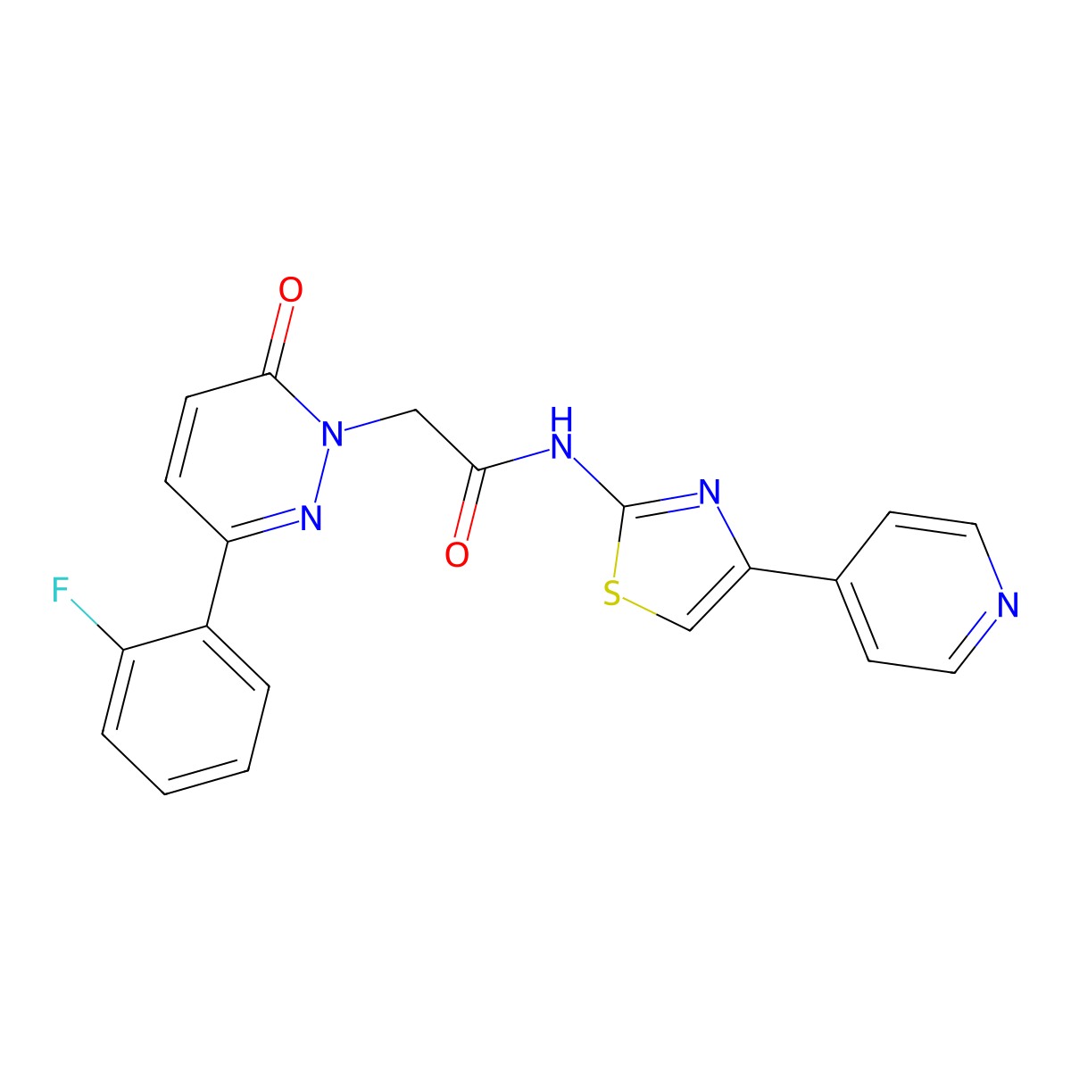 2-[3-(2-fluorophenyl)-6-oxopyridazin-1(6H)-yl]-N-[(2Z)-4-(pyridin-4-yl)-1,3-thiazol-2(3H)-ylidene]acetamide molecular structure, CAS 1282109-09-4