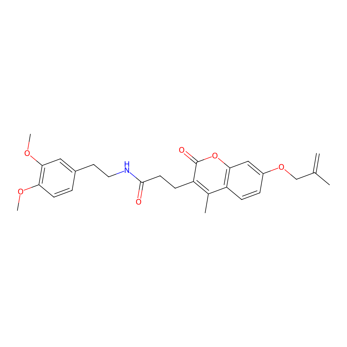N~1~-(3,4-dimethoxyphenethyl)-3-{4-methyl-7-[(2-methylallyl)oxy]-2-oxo-2H-chromen-3-yl}propanamide molecular structure, CAS 1282109-13-0