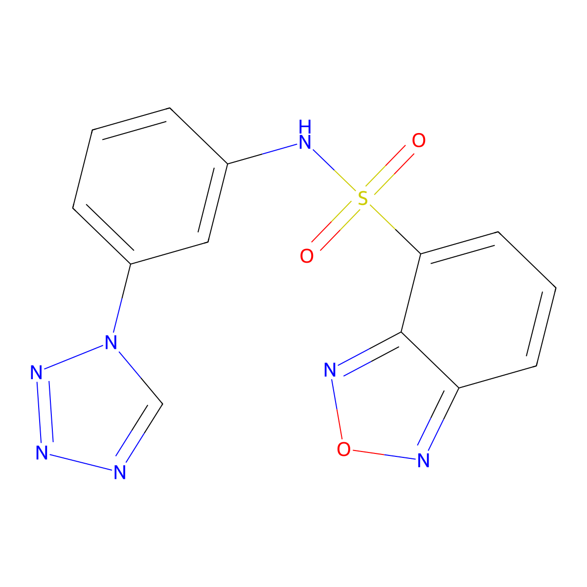 N-[3-(1H-tetrazol-1-yl)phenyl]-2,1,3-benzoxadiazole-4-sulfonamide molecular structure, CAS 1282109-14-1