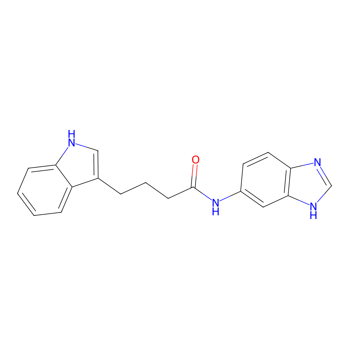 N-(1H-benzimidazol-6-yl)-4-(1H-indol-3-yl)butanamide molecular structure, CAS 1282109-17-4