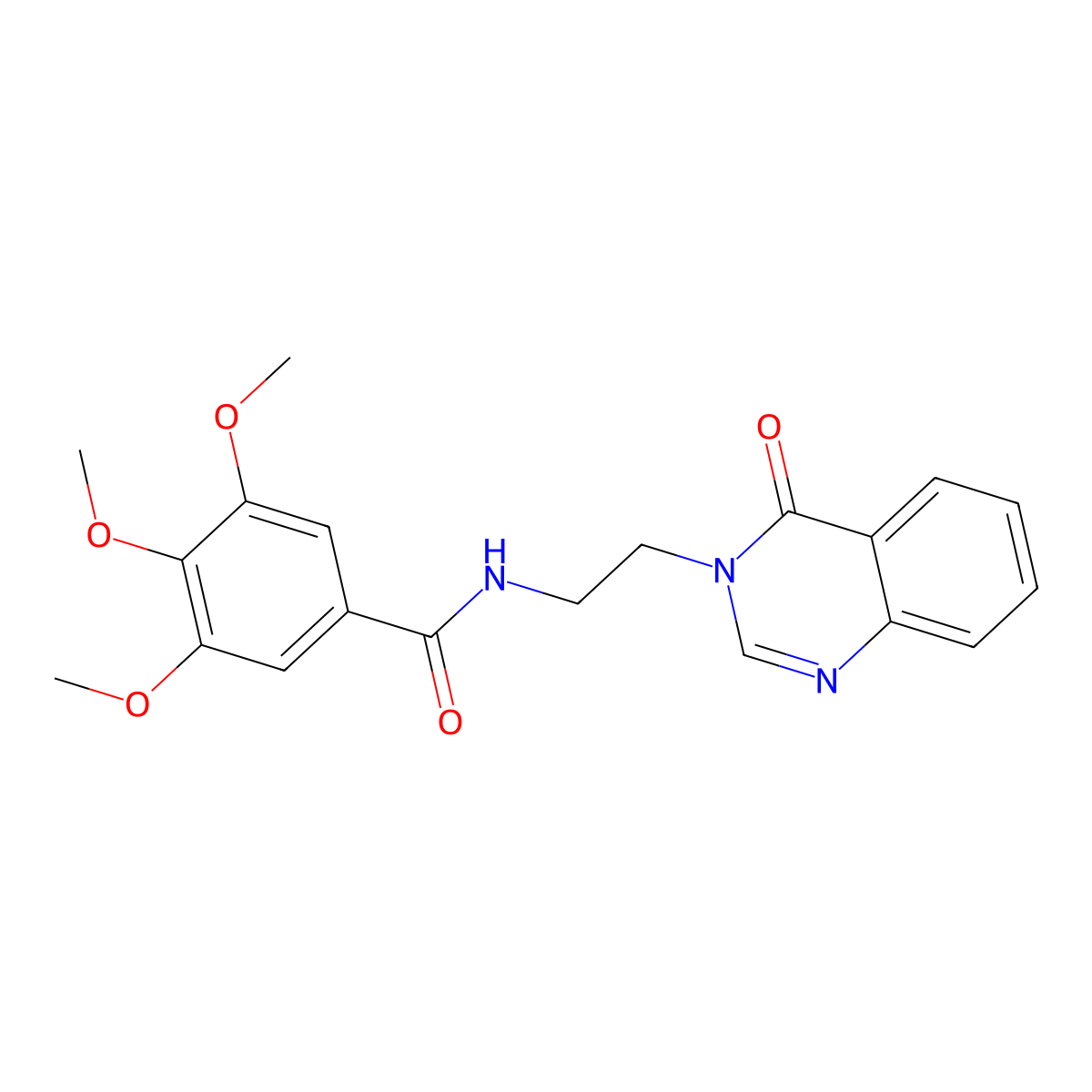 3,4,5-trimethoxy-N-[2-(4-oxoquinazolin-3(4H)-yl)ethyl]benzamide molecular structure, CAS 1282109-18-5