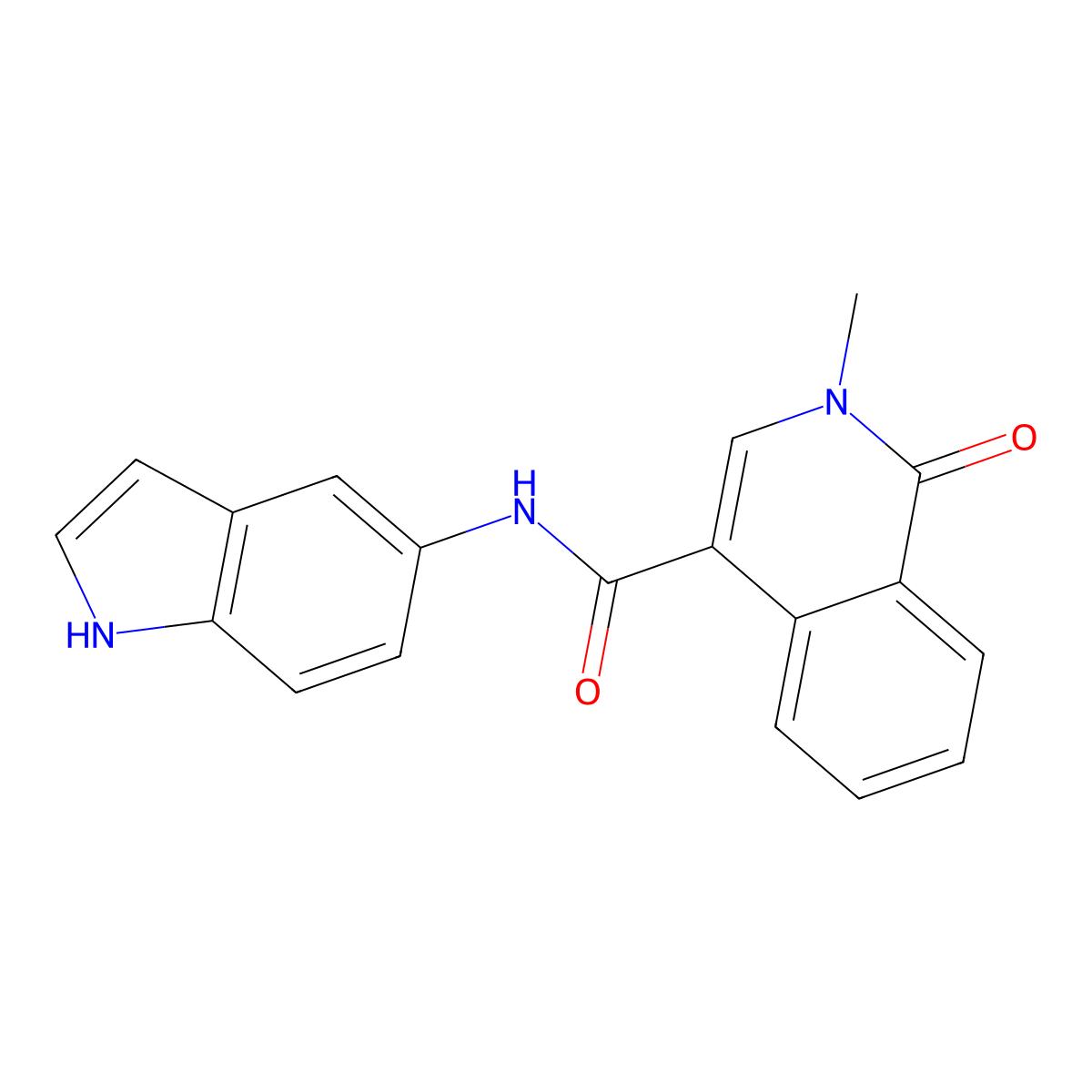 N-(1H-indol-5-yl)-2-methyl-1-oxo-1,2-dihydroisoquinoline-4-carboxamide molecular structure, CAS 1282109-19-6