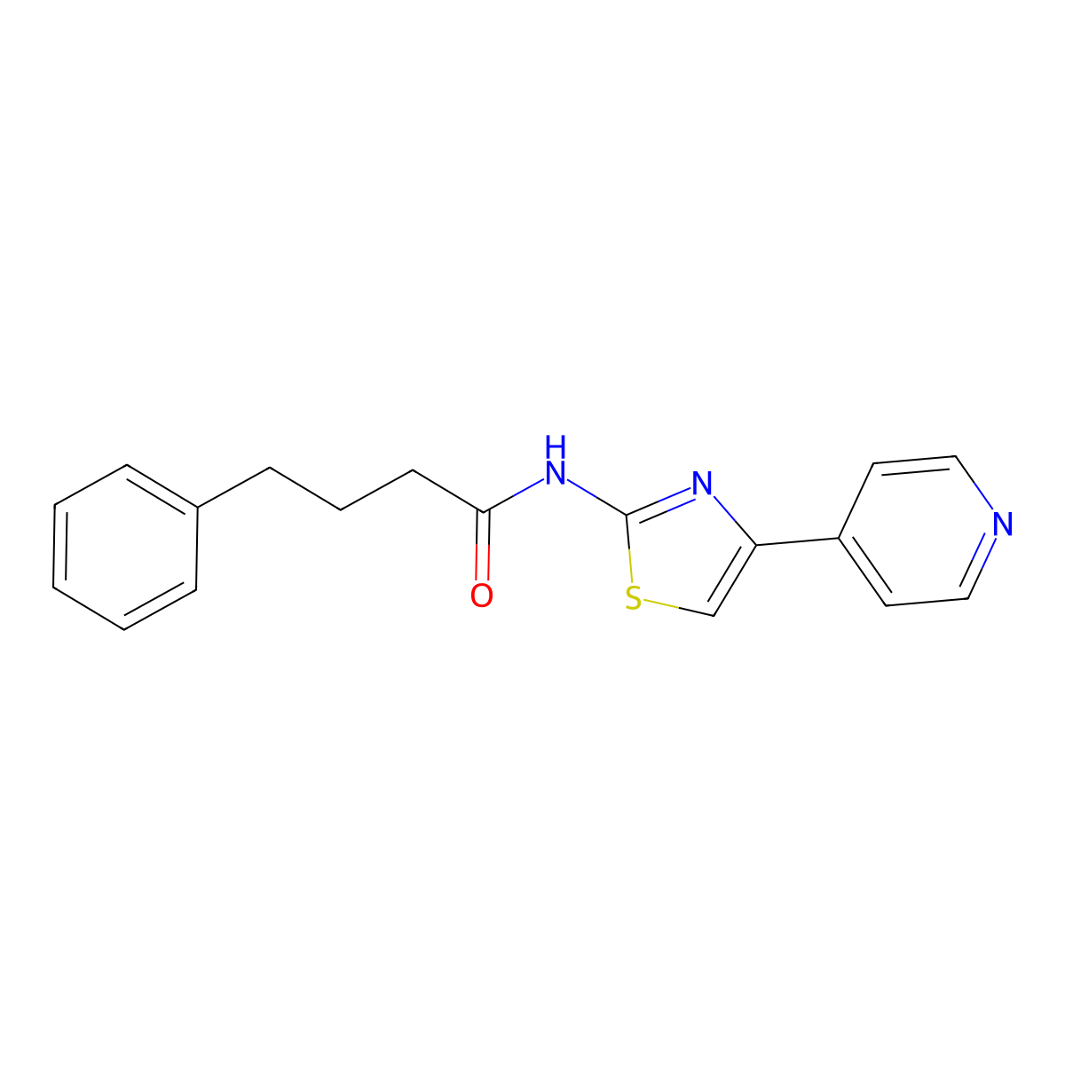 4-phenyl-N-[(2Z)-4-(pyridin-4-yl)-1,3-thiazol-2(3H)-ylidene]butanamide molecular structure, CAS 1282109-25-4