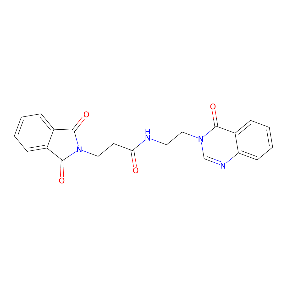 3-(1,3-dioxo-1,3-dihydro-2H-isoindol-2-yl)-N-[2-(4-oxoquinazolin-3(4H)-yl)ethyl]propanamide molecular structure, CAS 1282109-59-4