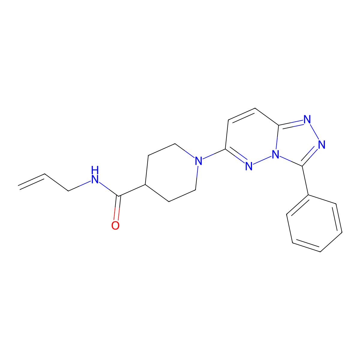1-(3-phenyl[1,2,4]triazolo[4,3-b]pyridazin-6-yl)-N-(prop-2-en-1-yl)piperidine-4-carboxamide molecular structure, CAS 1282109-69-6