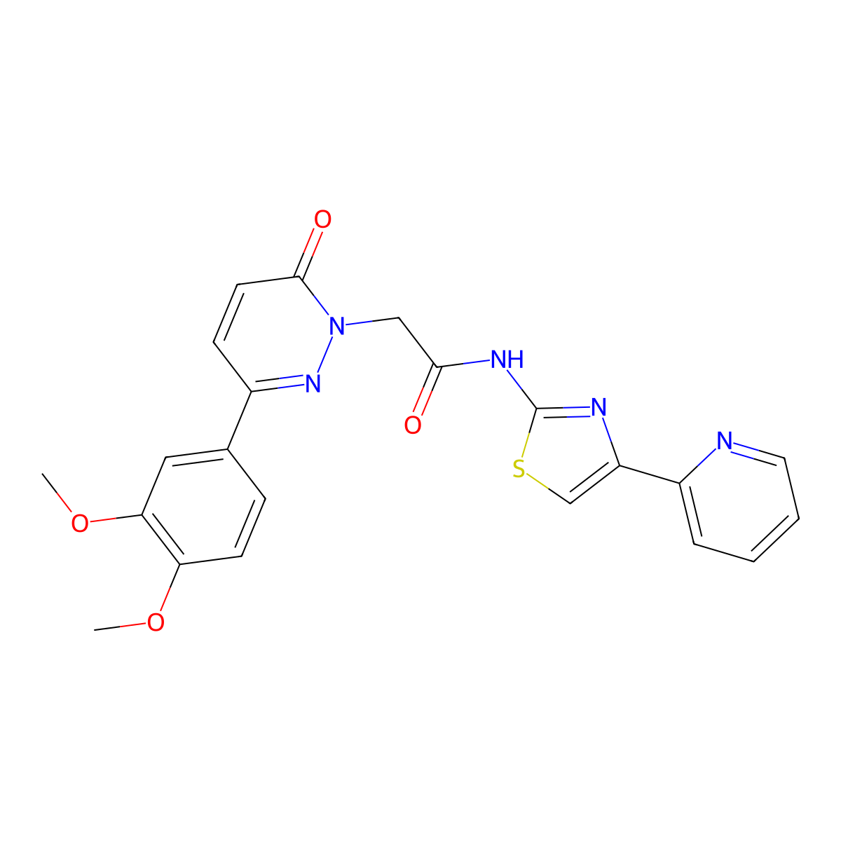 2-[3-(3,4-dimethoxyphenyl)-6-oxopyridazin-1(6H)-yl]-N-[(2Z)-4-(pyridin-2-yl)-1,3-thiazol-2(3H)-ylidene]acetamide molecular structure, CAS 1282109-71-0
