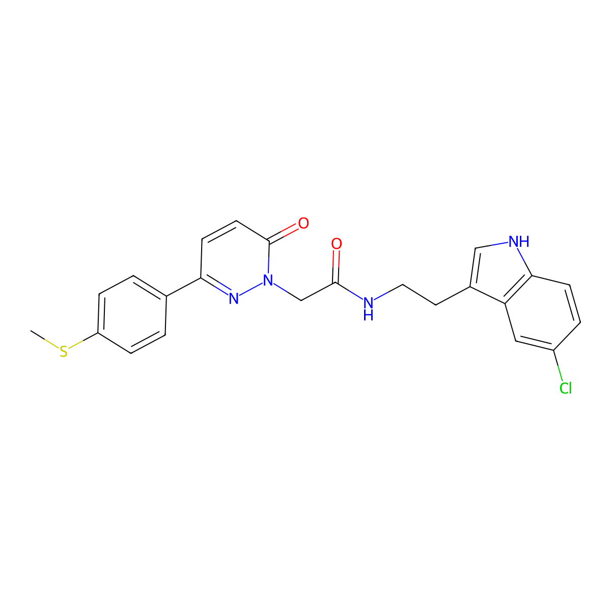 N-[2-(5-chloro-1H-indol-3-yl)ethyl]-2-{3-[4-(methylsulfanyl)phenyl]-6-oxopyridazin-1(6H)-yl}acetamide molecular structure, CAS 1282109-90-3