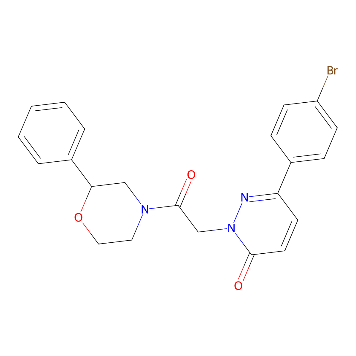 6-(4-bromophenyl)-2-[2-oxo-2-(2-phenylmorpholino)ethyl]-3(2H)-pyridazinone molecular structure, CAS 1282110-29-5