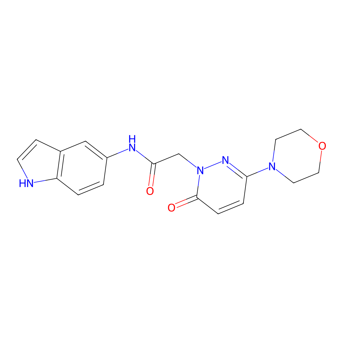 N-(1H-indol-5-yl)-2-[3-(morpholin-4-yl)-6-oxopyridazin-1(6H)-yl]acetamide molecular structure, CAS 1282110-33-1
