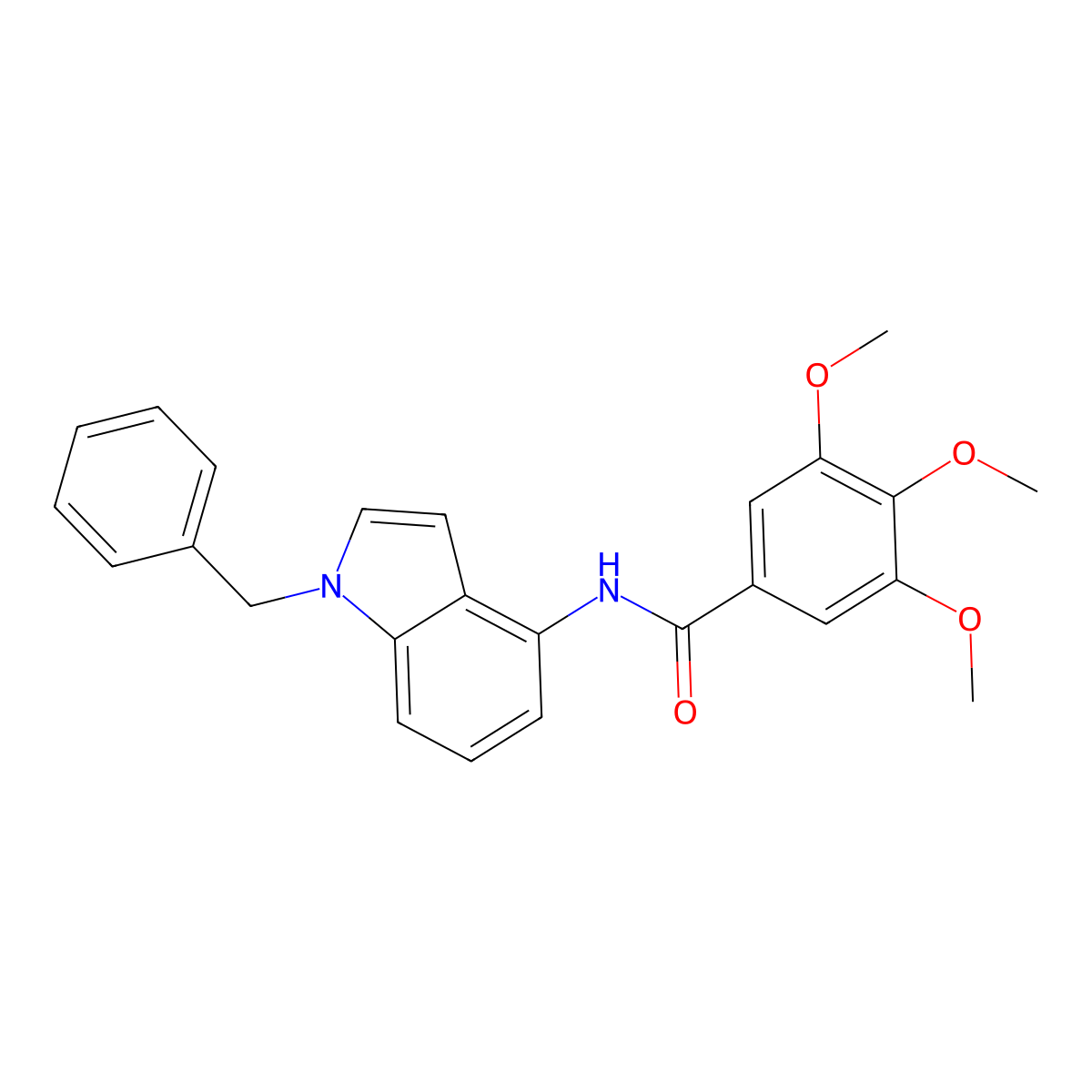 N-(1-benzyl-1H-indol-4-yl)-3,4,5-trimethoxybenzamide molecular structure, CAS 1282110-36-4