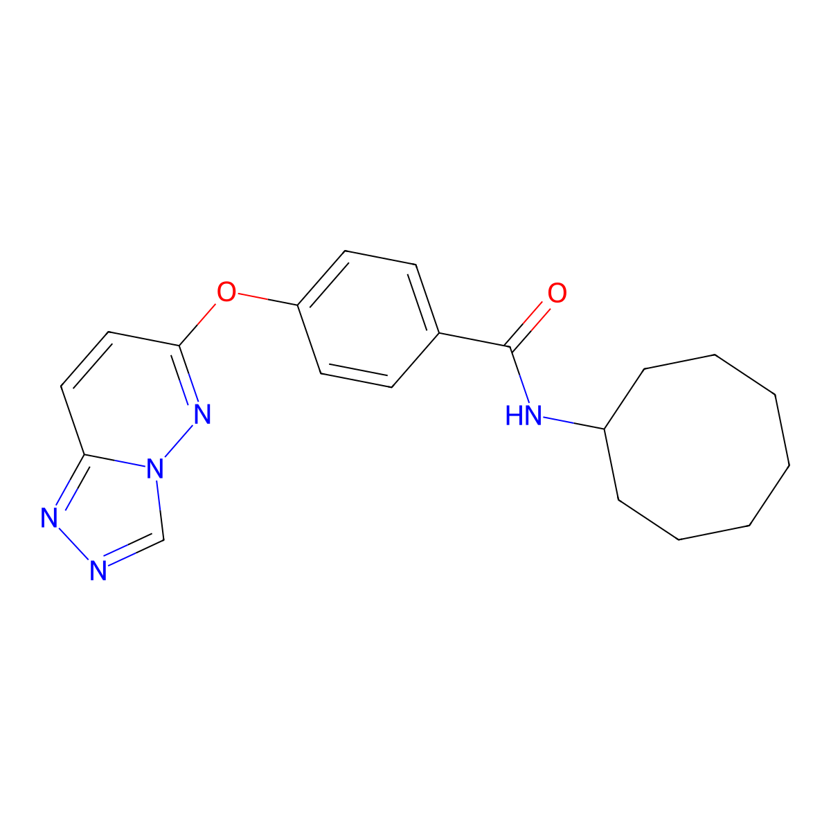 N-cyclooctyl-4-([1,2,4]triazolo[4,3-b]pyridazin-6-yloxy)benzamide molecular structure, CAS 1282110-56-8