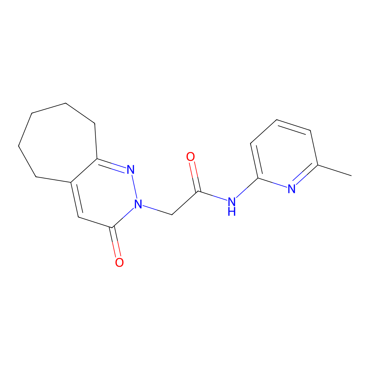N-(6-methylpyridin-2-yl)-2-(3-oxo-3,5,6,7,8,9-hexahydro-2H-cyclohepta[c]pyridazin-2-yl)acetamide molecular structure, CAS 1282110-60-4