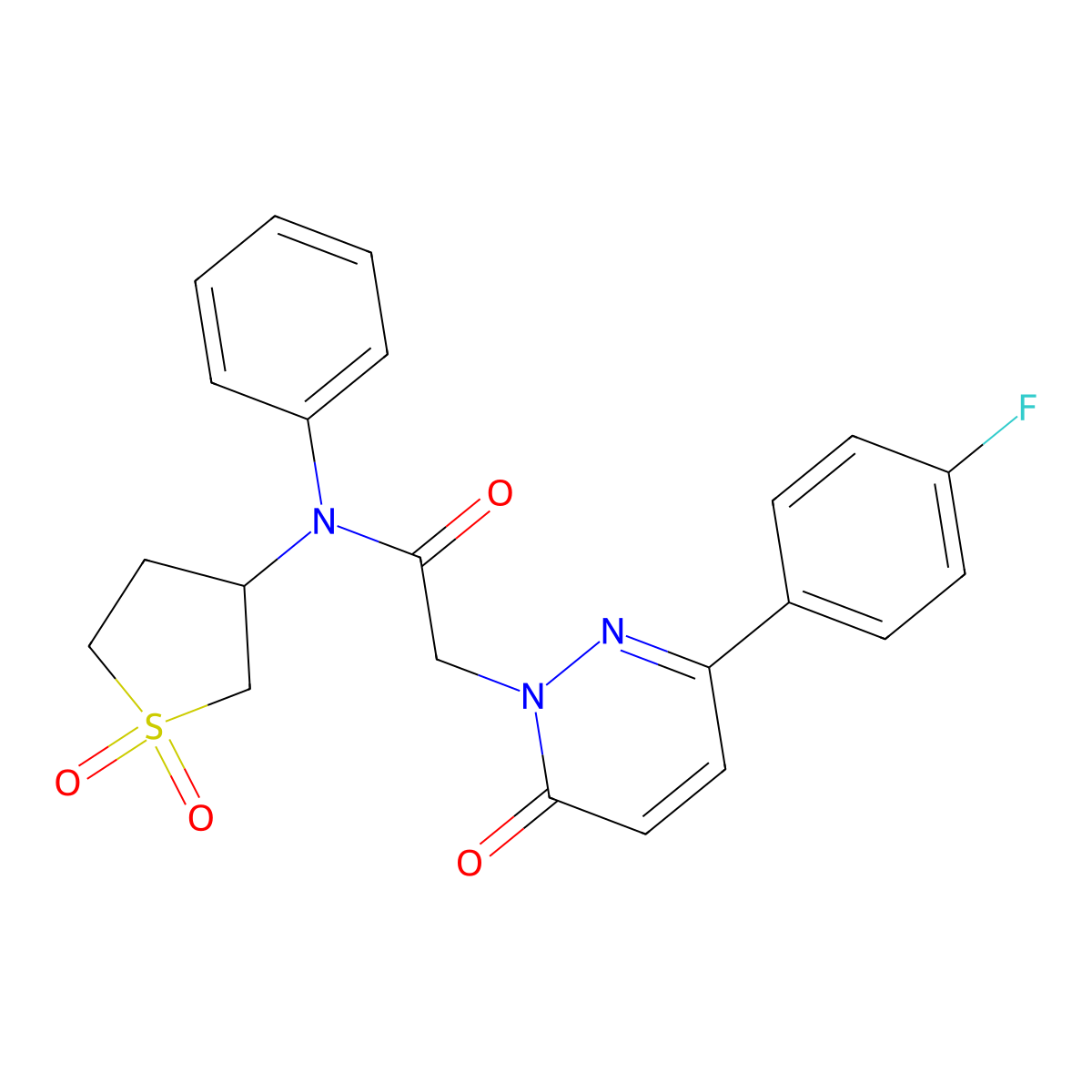 N-(1,1-dioxidotetrahydrothiophen-3-yl)-2-(3-(4-fluorophenyl)-6-oxopyridazin-1(6H)-yl)-N-phenylacetamide molecular structure, CAS 1282110-67-1