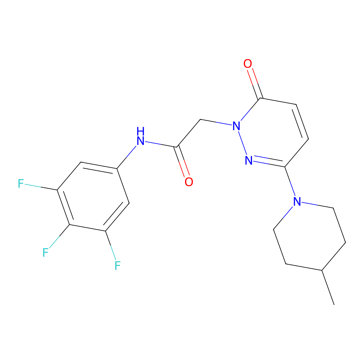 2-(3-(4-methylpiperidin-1-yl)-6-oxopyridazin-1(6H)-yl)-N-(3,4,5-trifluorophenyl)acetamide molecular structure, CAS 1282110-75-1