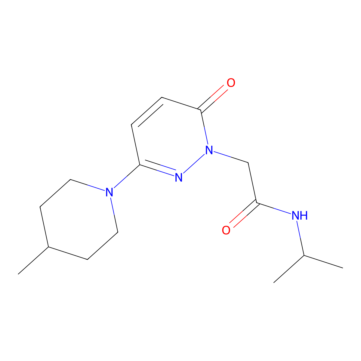 2-[3-(4-methylpiperidin-1-yl)-6-oxopyridazin-1(6H)-yl]-N-(propan-2-yl)acetamide molecular structure, CAS 1282110-81-9
