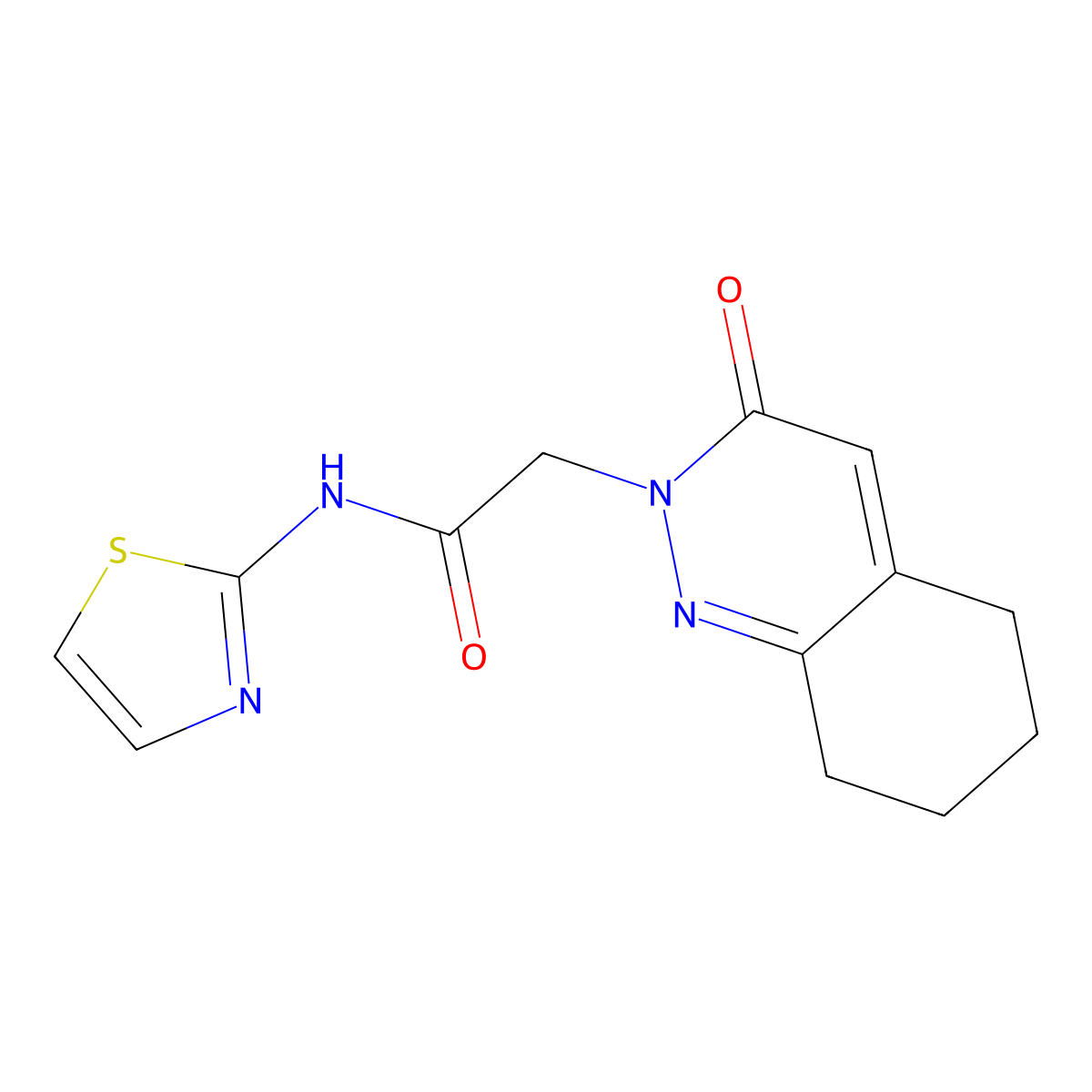 2-(3-oxo-5,6,7,8-tetrahydrocinnolin-2(3H)-yl)-N-(1,3-thiazol-2-yl)acetamide molecular structure, CAS 1282110-82-0