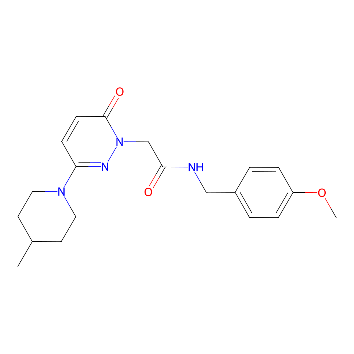 N-(4-methoxybenzyl)-2-(3-(4-methylpiperidin-1-yl)-6-oxopyridazin-1(6H)-yl)acetamide molecular structure, CAS 1282110-93-3