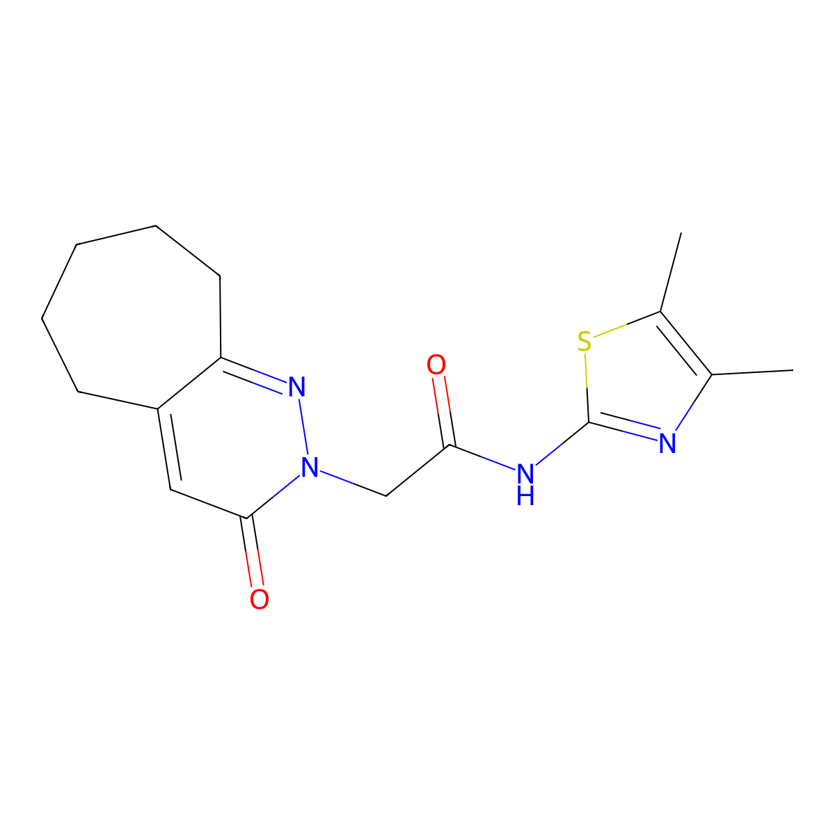 N-(4,5-dimethyl-1,3-thiazol-2-yl)-2-(3-oxo-3,5,6,7,8,9-hexahydro-2H-cyclohepta[c]pyridazin-2-yl)acetamide molecular structure, CAS 1282110-94-4