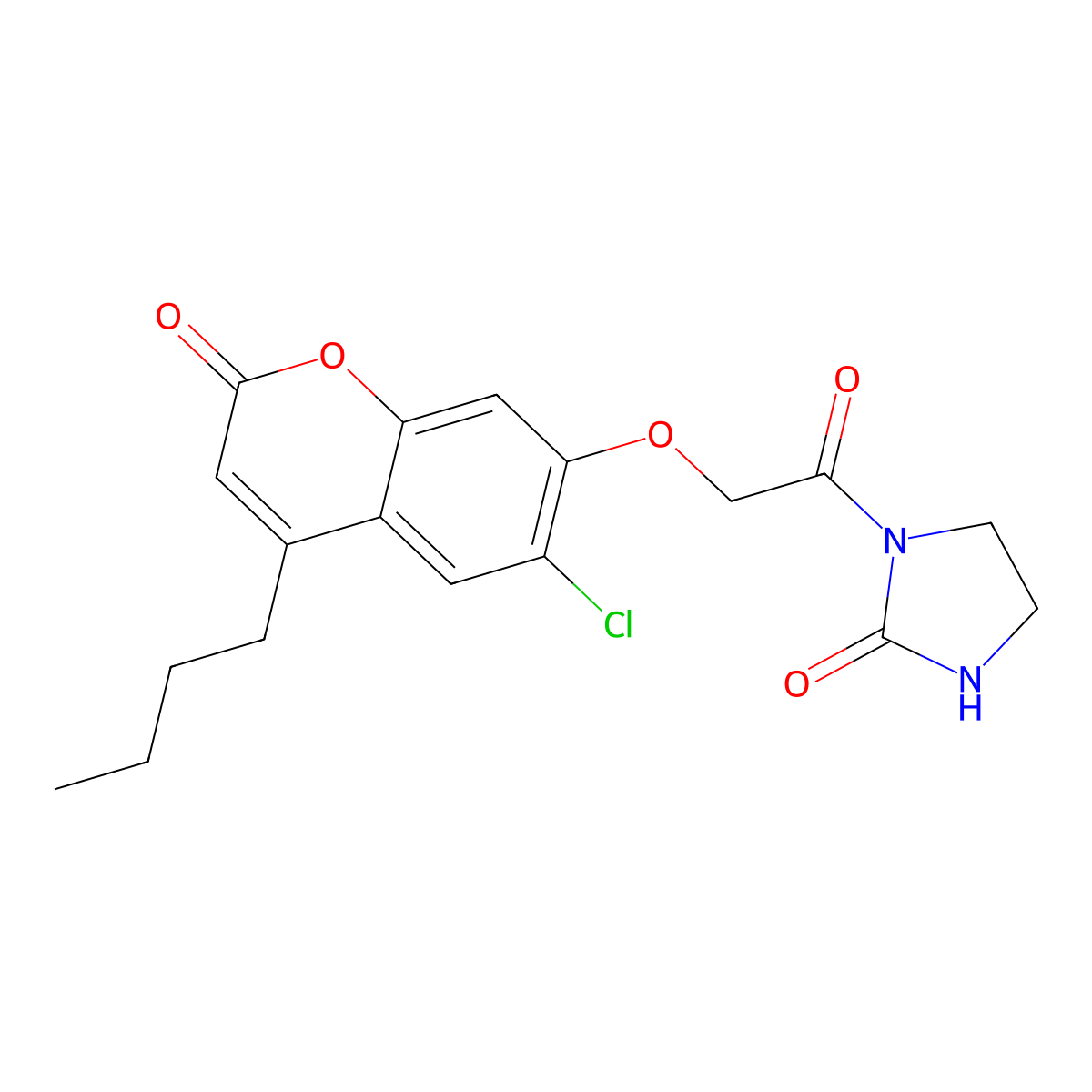 1-{[(4-butyl-6-chloro-2-oxo-2H-chromen-7-yl)oxy]acetyl}imidazolidin-2-one molecular structure, CAS 1282111-13-0