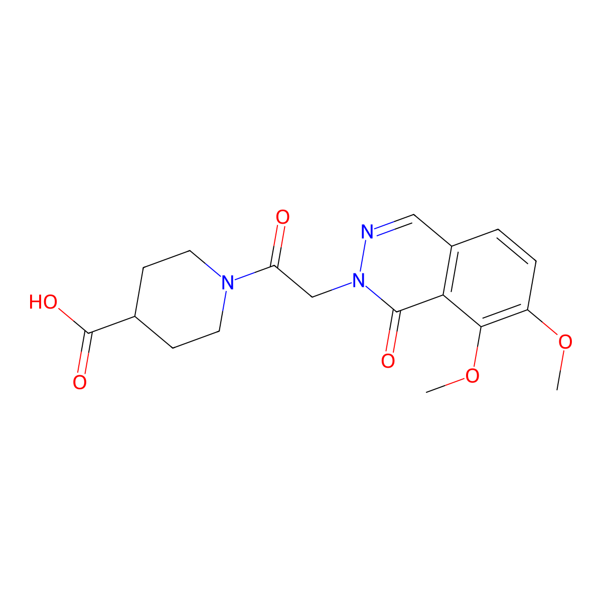 1-[(7,8-dimethoxy-1-oxophthalazin-2(1H)-yl)acetyl]piperidine-4-carboxylic acid molecular structure, CAS 1282111-16-3