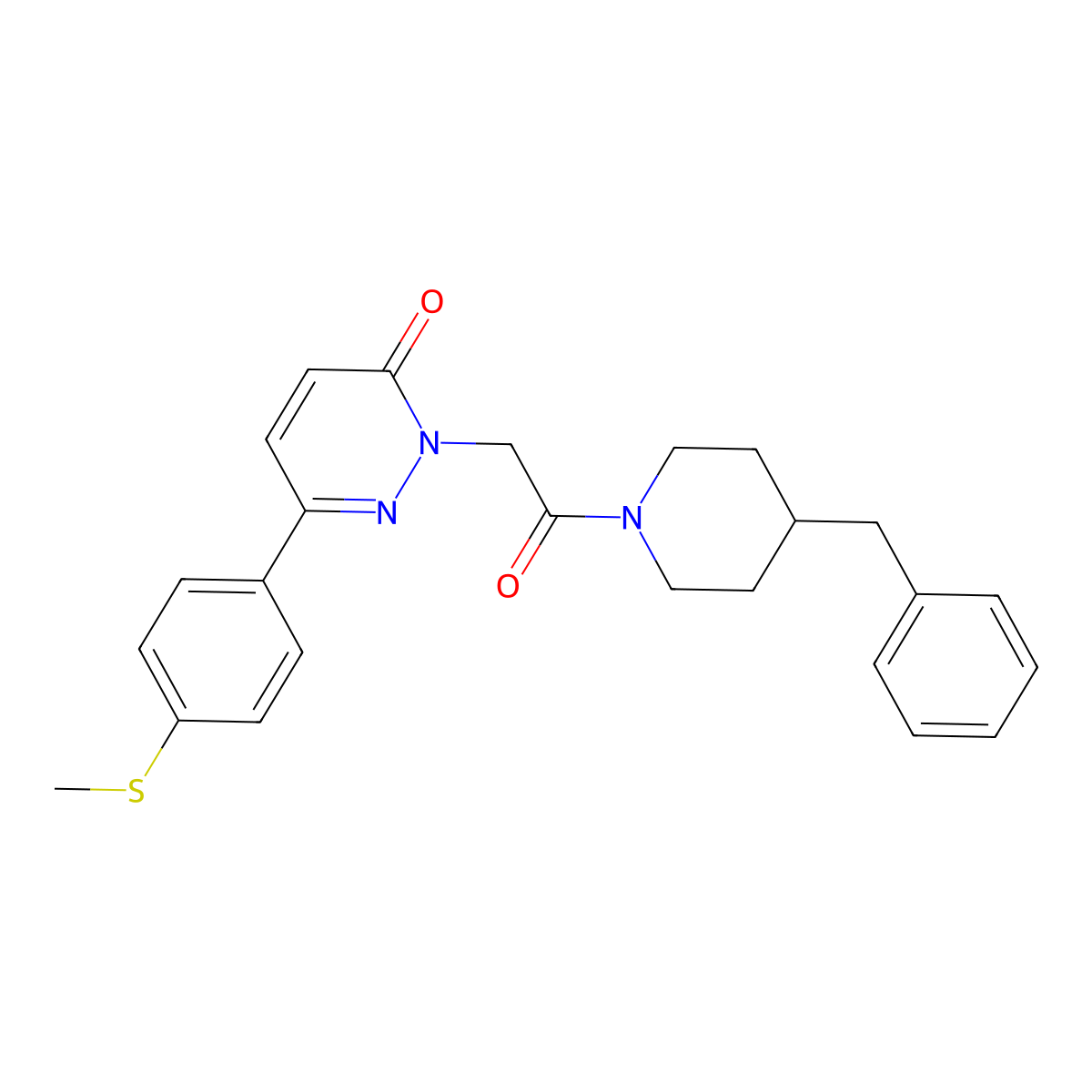 2-[2-(4-benzylpiperidino)-2-oxoethyl]-6-[4-(methylsulfanyl)phenyl]-3(2H)-pyridazinone molecular structure, CAS 1282111-17-4