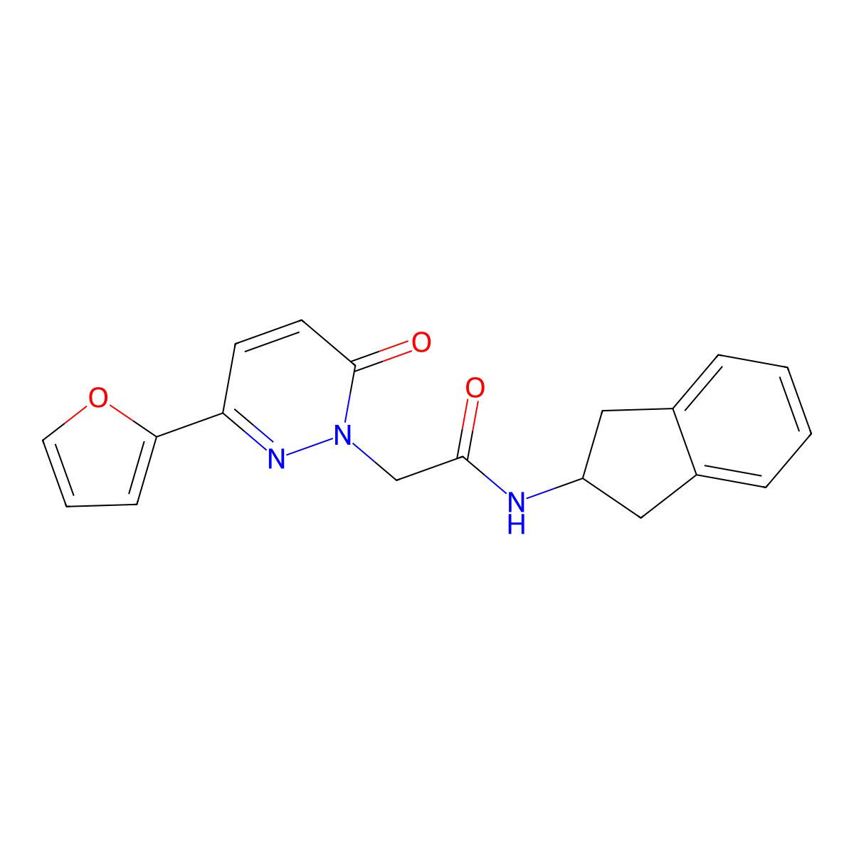 N-(2,3-dihydro-1H-inden-2-yl)-2-(3-(furan-2-yl)-6-oxopyridazin-1(6H)-yl)acetamide molecular structure, CAS 1282111-19-6