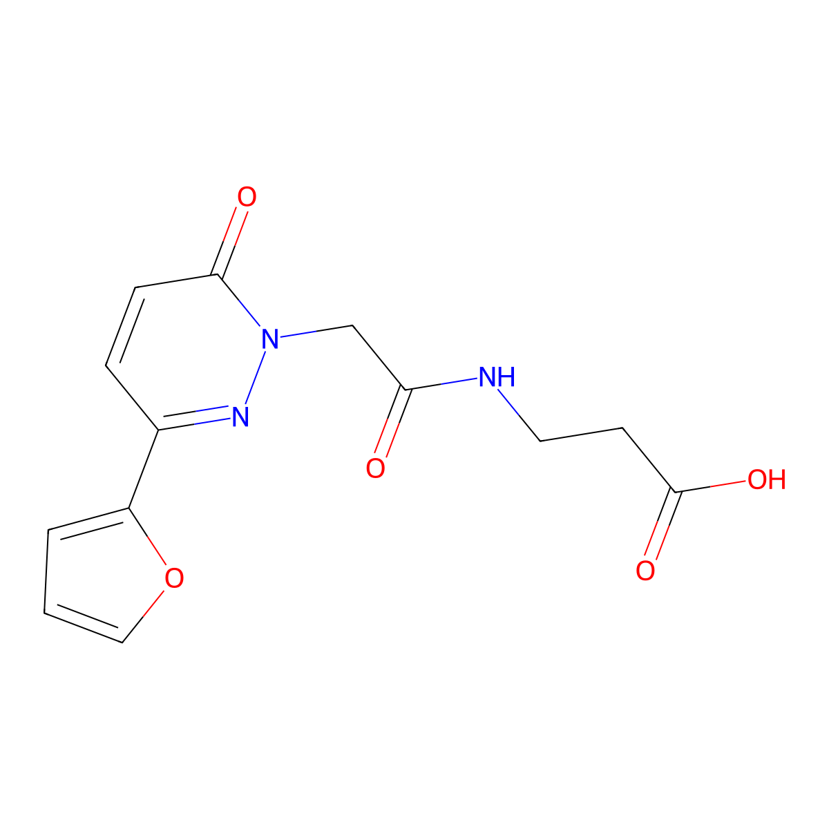 N-{[3-(furan-2-yl)-6-oxopyridazin-1(6H)-yl]acetyl}-beta-alanine molecular structure, CAS 1282111-50-5