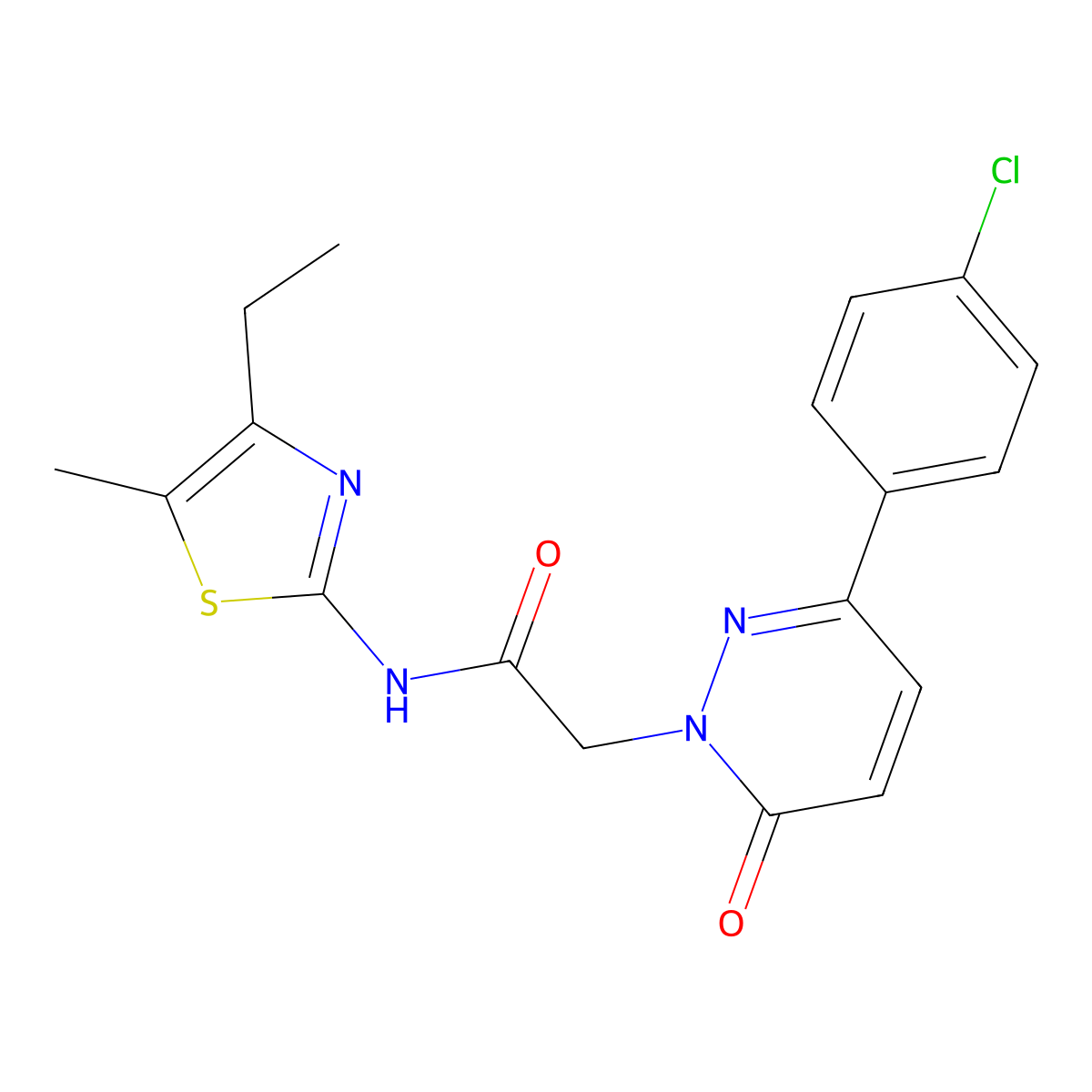 2-[3-(4-chlorophenyl)-6-oxopyridazin-1(6H)-yl]-N-[(2Z)-4-ethyl-5-methyl-1,3-thiazol-2(3H)-ylidene]acetamide molecular structure, CAS 1282111-64-1
