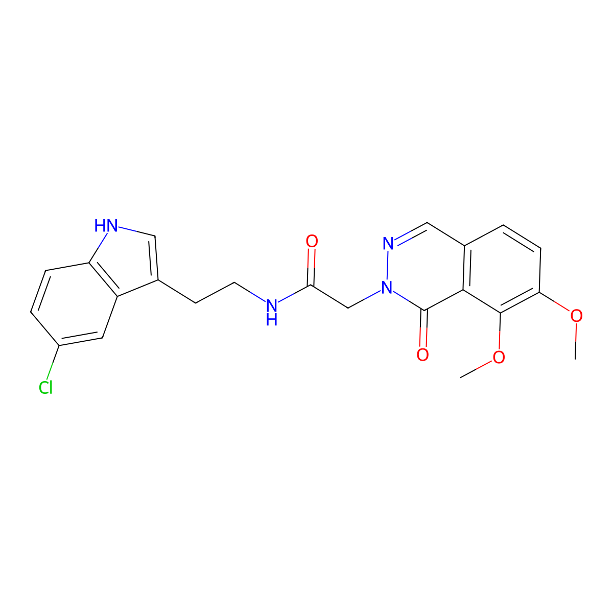 N-[2-(5-chloro-1H-indol-3-yl)ethyl]-2-(7,8-dimethoxy-1-oxophthalazin-2(1H)-yl)acetamide molecular structure, CAS 1282111-98-1