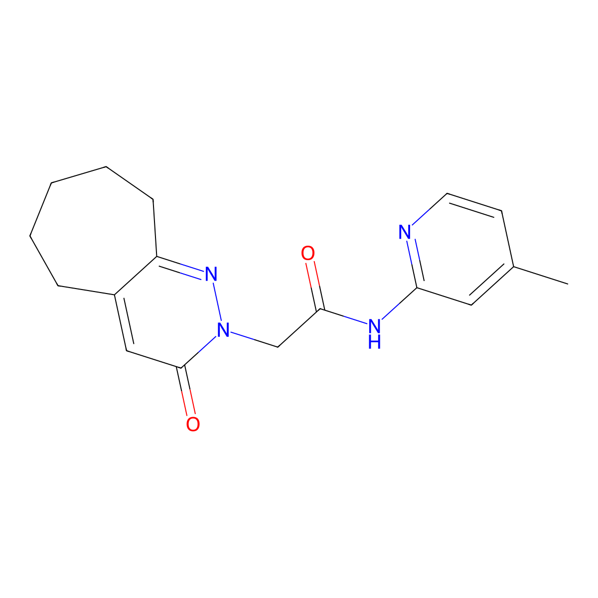N-(4-methylpyridin-2-yl)-2-(3-oxo-3,5,6,7,8,9-hexahydro-2H-cyclohepta[c]pyridazin-2-yl)acetamide molecular structure, CAS 1282112-04-2