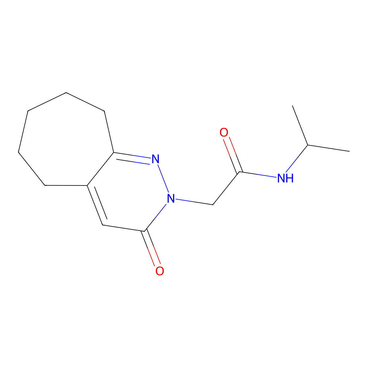 2-(3-oxo-3,5,6,7,8,9-hexahydro-2H-cyclohepta[c]pyridazin-2-yl)-N-(propan-2-yl)acetamide molecular structure, CAS 1282112-10-0