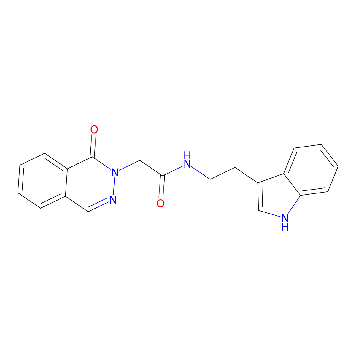 N-[2-(1H-indol-3-yl)ethyl]-2-(1-oxophthalazin-2(1H)-yl)acetamide molecular structure, CAS 1282112-23-5