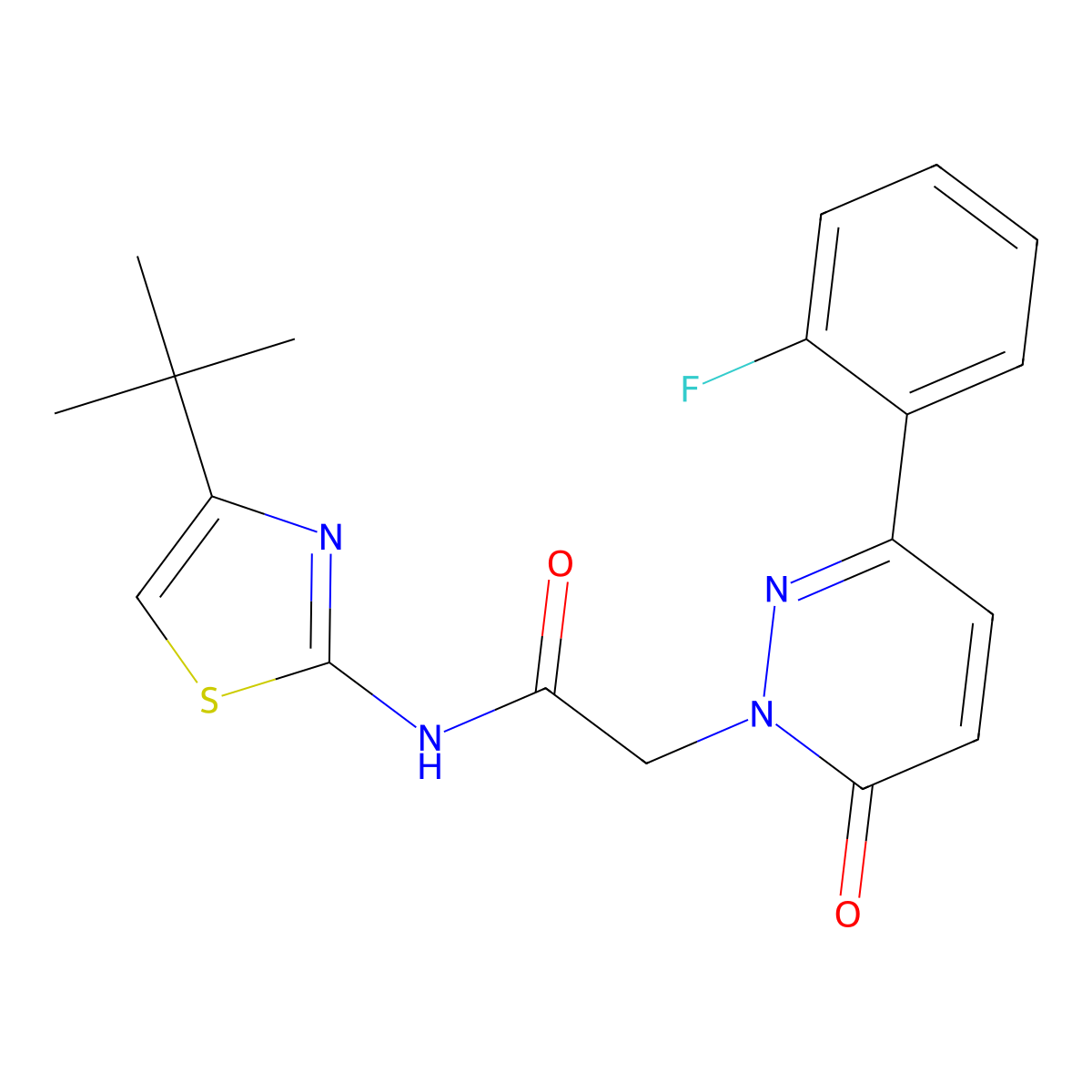 N-[(2Z)-4-tert-butyl-1,3-thiazol-2(3H)-ylidene]-2-[3-(2-fluorophenyl)-6-oxopyridazin-1(6H)-yl]acetamide molecular structure, CAS 1282112-30-4