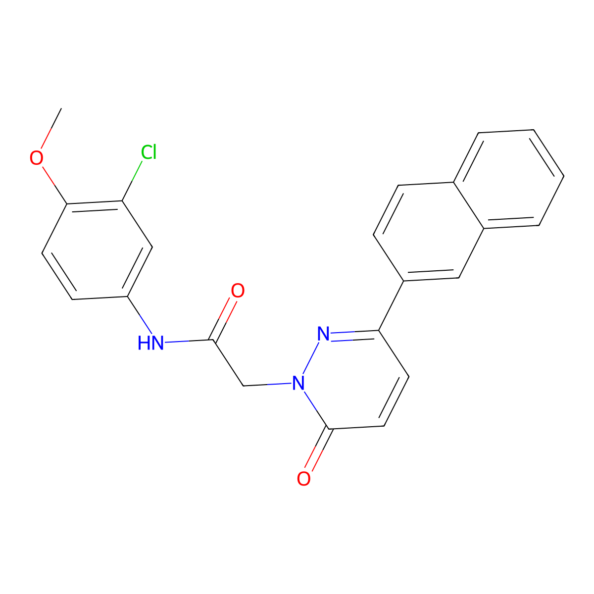 N-(3-chloro-4-methoxyphenyl)-2-(3-(naphthalen-2-yl)-6-oxopyridazin-1(6H)-yl)acetamide molecular structure, CAS 1282112-37-1