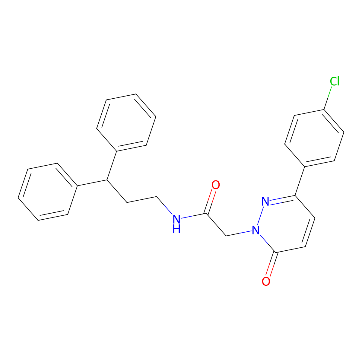 2-(3-(4-chlorophenyl)-6-oxopyridazin-1(6H)-yl)-N-(3,3-diphenylpropyl)acetamide molecular structure, CAS 1282112-38-2