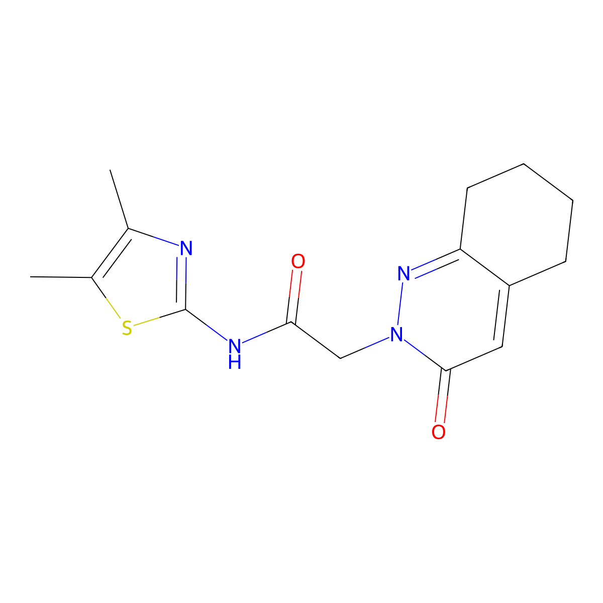 N-[(2Z)-4,5-dimethyl-1,3-thiazol-2(3H)-ylidene]-2-(3-oxo-5,6,7,8-tetrahydrocinnolin-2(3H)-yl)acetamide molecular structure, CAS 1282112-53-1