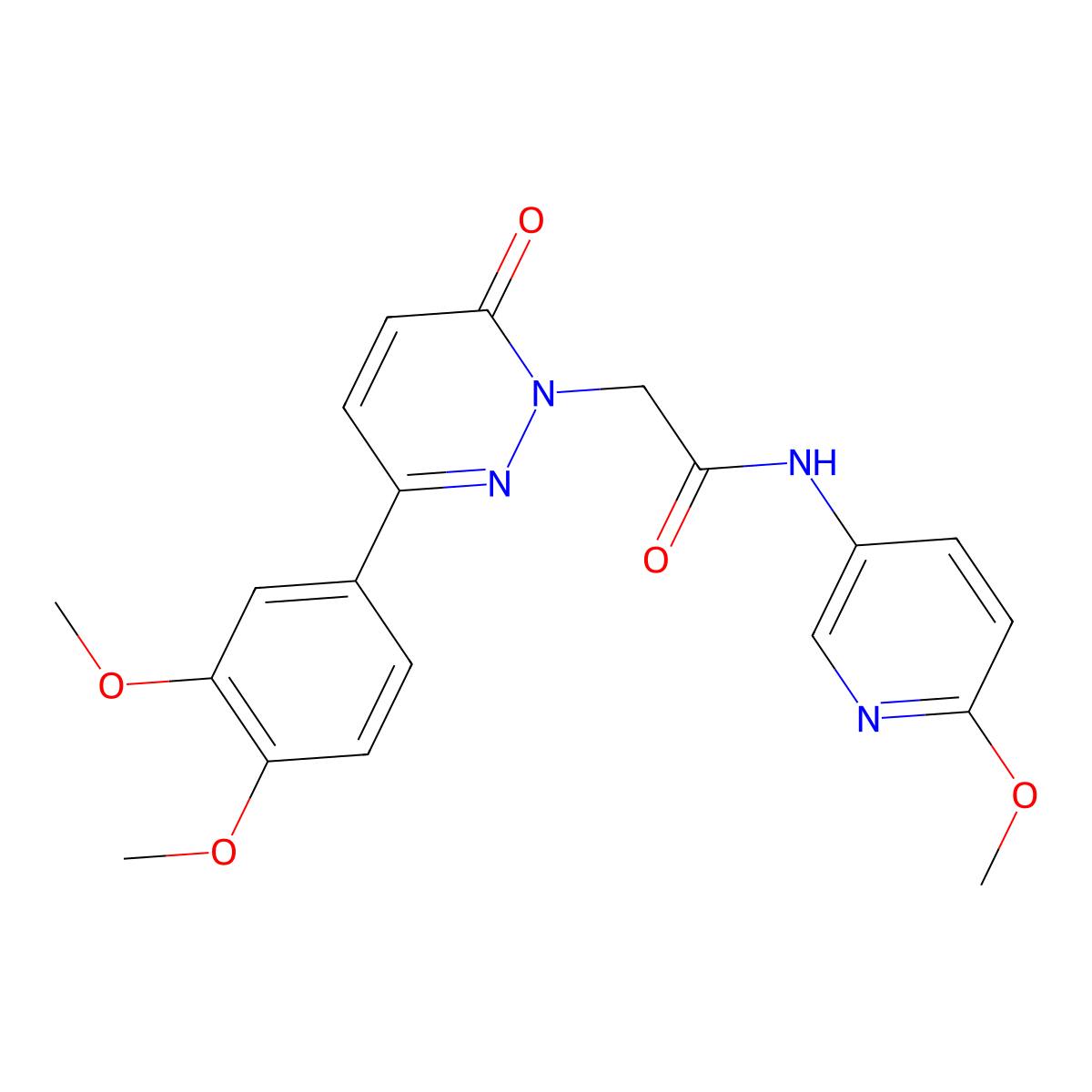 2-(3-(3,4-dimethoxyphenyl)-6-oxopyridazin-1(6H)-yl)-N-(6-methoxypyridin-3-yl)acetamide molecular structure, CAS 1282112-55-3