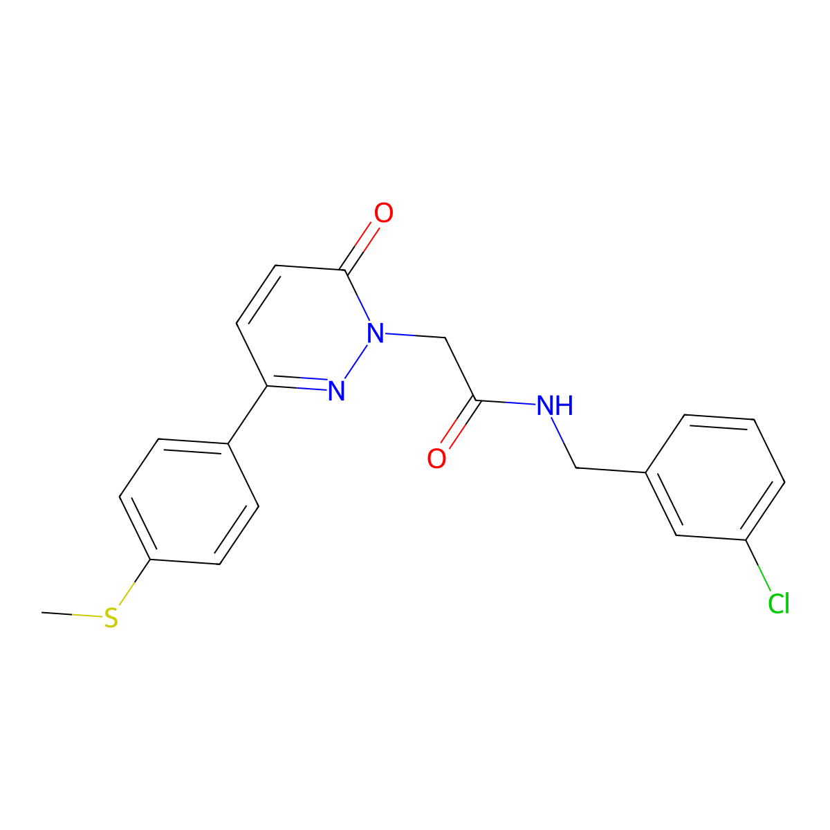 N-(3-chlorobenzyl)-2-{3-[4-(methylsulfanyl)phenyl]-6-oxopyridazin-1(6H)-yl}acetamide molecular structure, CAS 1282112-67-7
