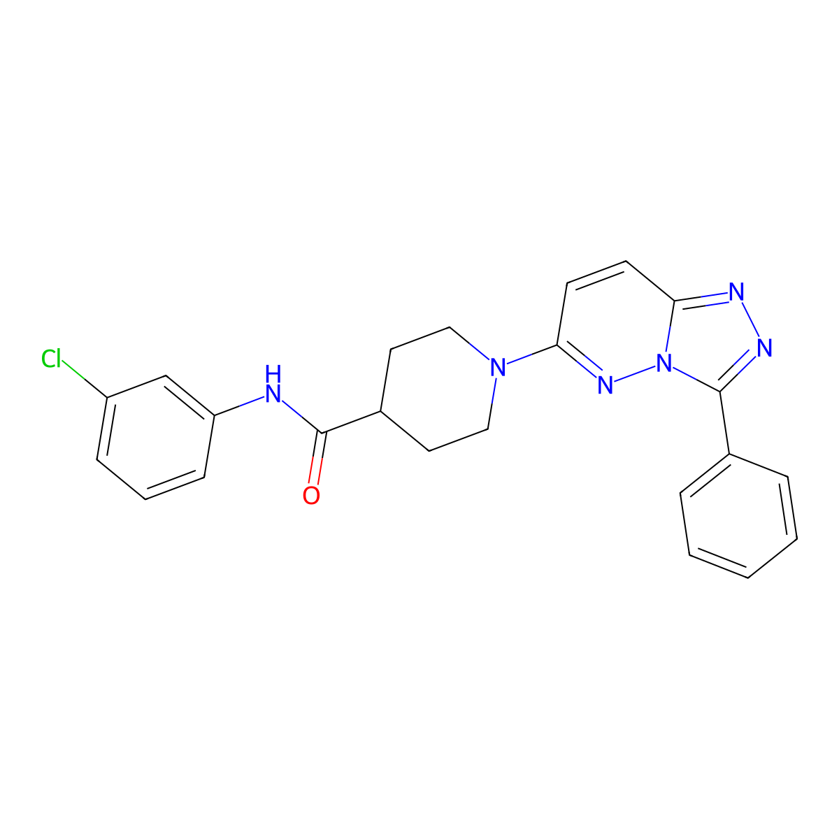 N-(3-chlorophenyl)-1-(3-phenyl[1,2,4]triazolo[4,3-b]pyridazin-6-yl)piperidine-4-carboxamide molecular structure, CAS 1282112-76-8