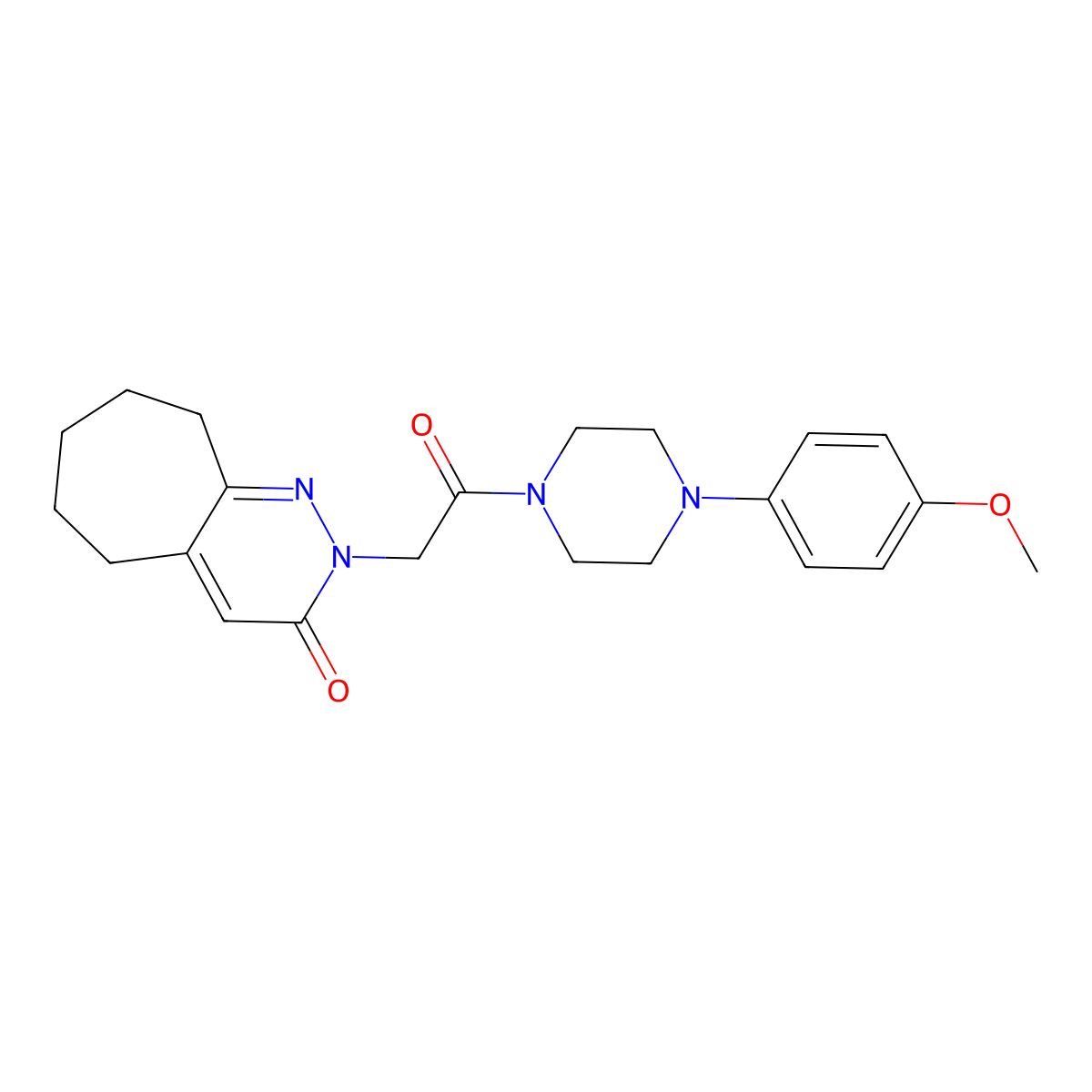 2-{2-[4-(4-methoxyphenyl)piperazino]-2-oxoethyl}-2,5,6,7,8,9-hexahydro-3H-cyclohepta[c]pyridazin-3-one molecular structure, CAS 1282112-83-7
