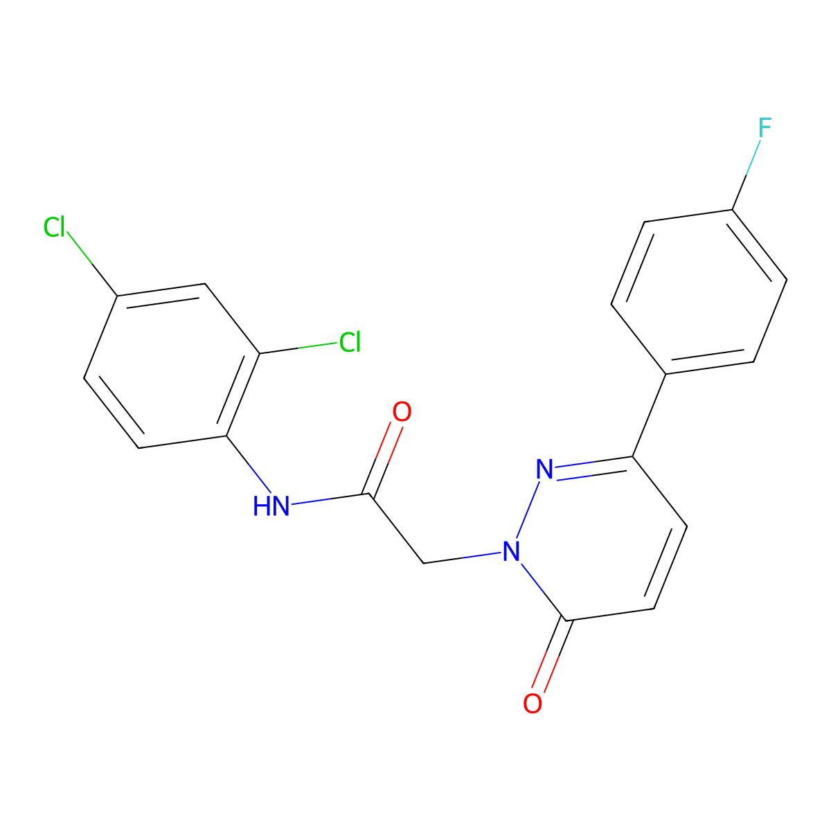 N-(2,4-dichlorophenyl)-2-(3-(4-fluorophenyl)-6-oxopyridazin-1(6H)-yl)acetamide molecular structure, CAS 1282112-96-2